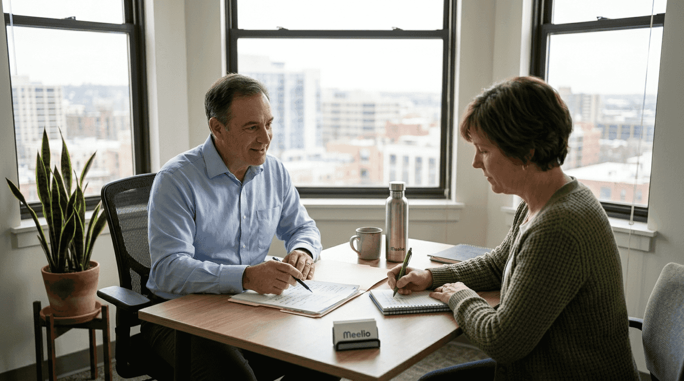 Integrative health consultation at clinic table